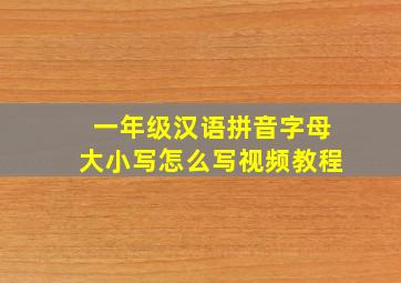 一年级汉语拼音字母大小写怎么写视频教程