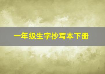 一年级生字抄写本下册