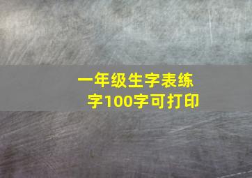 一年级生字表练字100字可打印