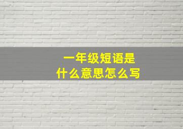 一年级短语是什么意思怎么写