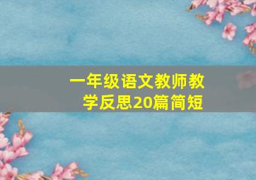 一年级语文教师教学反思20篇简短