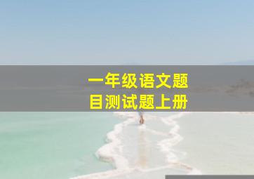 一年级语文题目测试题上册