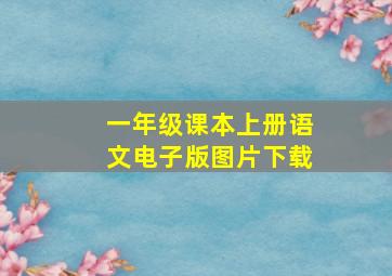 一年级课本上册语文电子版图片下载