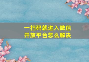 一扫码就进入微信开放平台怎么解决