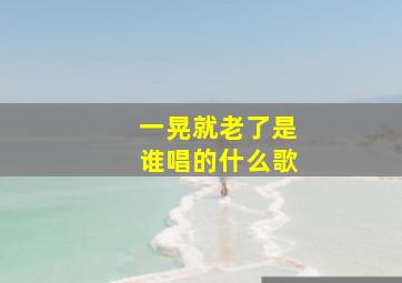 一晃就老了是谁唱的什么歌