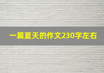 一篇夏天的作文230字左右