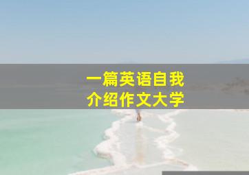 一篇英语自我介绍作文大学