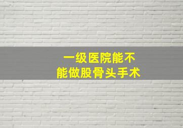 一级医院能不能做股骨头手术