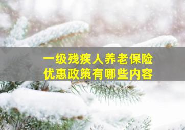 一级残疾人养老保险优惠政策有哪些内容