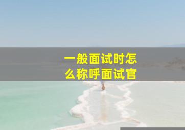 一般面试时怎么称呼面试官