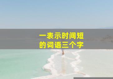 一表示时间短的词语三个字