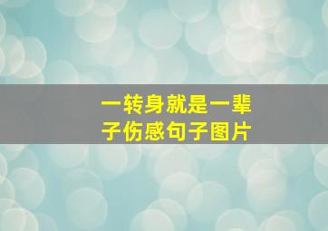 一转身就是一辈子伤感句子图片