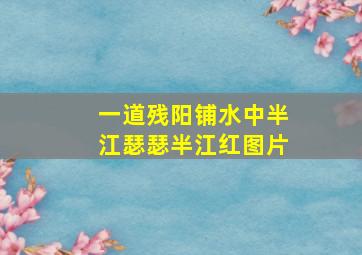 一道残阳铺水中半江瑟瑟半江红图片