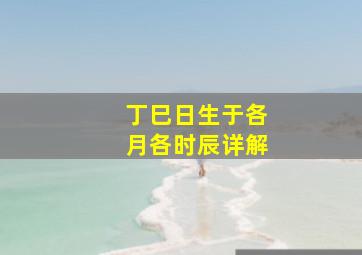 丁巳日生于各月各时辰详解