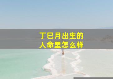 丁巳月出生的人命里怎么样