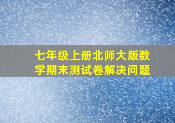 七年级上册北师大版数学期末测试卷解决问题