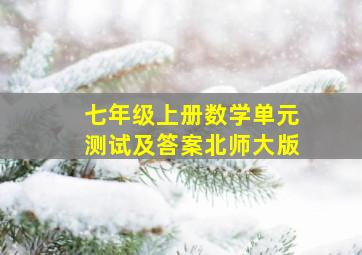 七年级上册数学单元测试及答案北师大版