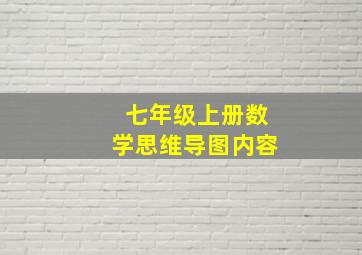 七年级上册数学思维导图内容