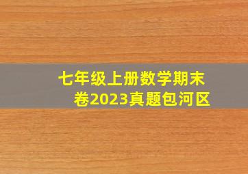 七年级上册数学期末卷2023真题包河区