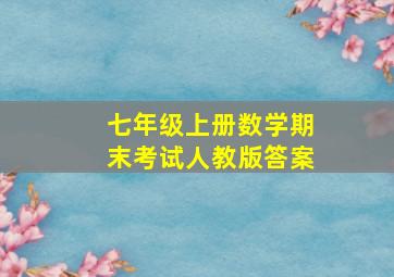 七年级上册数学期末考试人教版答案