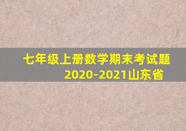 七年级上册数学期末考试题2020-2021山东省