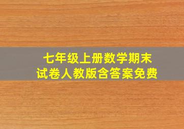 七年级上册数学期末试卷人教版含答案免费