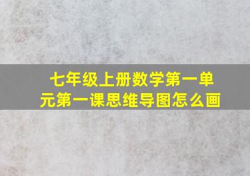 七年级上册数学第一单元第一课思维导图怎么画