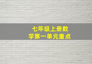 七年级上册数学第一单元重点