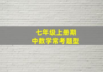 七年级上册期中数学常考题型