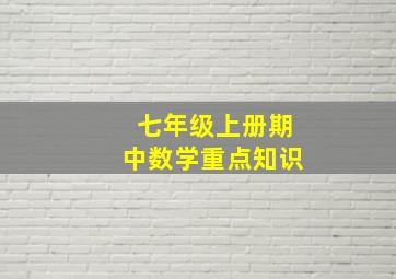 七年级上册期中数学重点知识