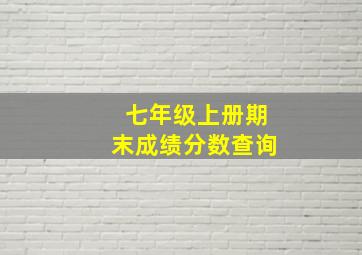 七年级上册期末成绩分数查询