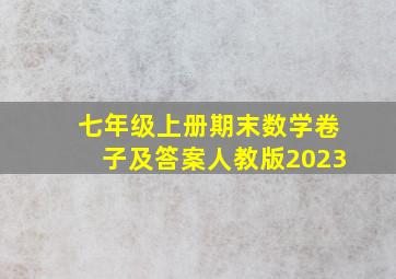 七年级上册期末数学卷子及答案人教版2023