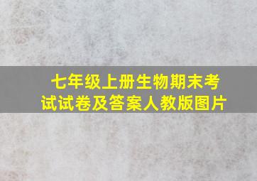 七年级上册生物期末考试试卷及答案人教版图片