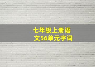 七年级上册语文56单元字词