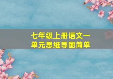 七年级上册语文一单元思维导图简单