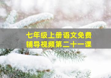 七年级上册语文免费辅导视频第二十一课