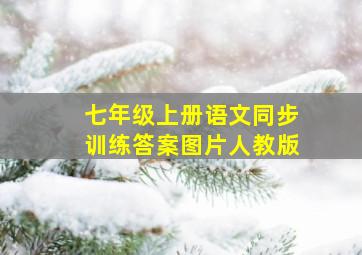 七年级上册语文同步训练答案图片人教版