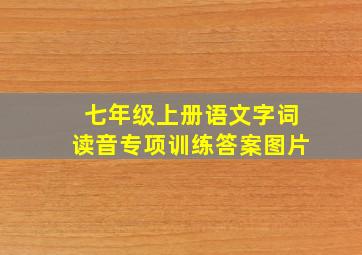 七年级上册语文字词读音专项训练答案图片