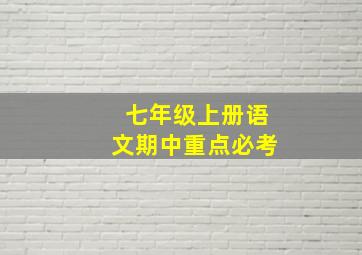 七年级上册语文期中重点必考