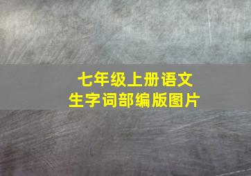 七年级上册语文生字词部编版图片