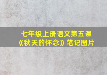 七年级上册语文第五课《秋天的怀念》笔记图片