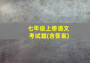 七年级上册语文考试题(含答案)