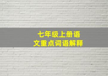 七年级上册语文重点词语解释