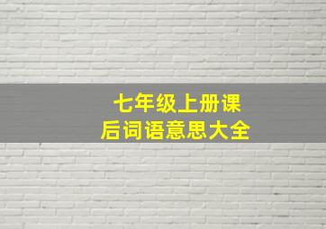 七年级上册课后词语意思大全