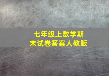 七年级上数学期末试卷答案人教版