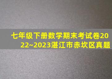 七年级下册数学期末考试卷2022~2023湛江市赤坎区真题