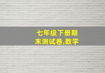 七年级下册期末测试卷,数学