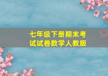 七年级下册期末考试试卷数学人教版