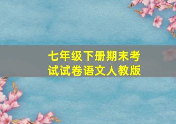 七年级下册期末考试试卷语文人教版