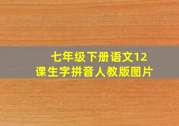 七年级下册语文12课生字拼音人教版图片